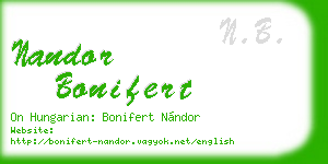 nandor bonifert business card